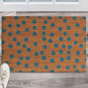 Fußmatte Punkte Blau - Braun - Naturfaser - Kunststoff - 60 x 2 x 40 cm