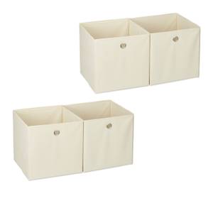 4x boîtes de rangement beige Beige