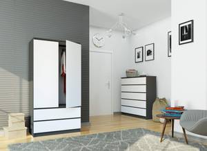 Kleiderschrank S90 2T 2S CLP Grau - Weiß