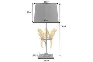 Tischlampe WILDLIFE Schwarz - Gold - Metall - Stein - Textil - 35 x 75 x 35 cm