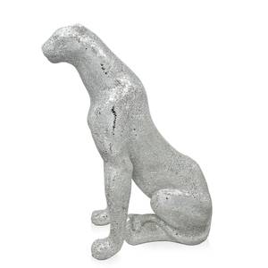 Sitzende Panther-Glasskulptur Silber - Glas - 30 x 80 x 60 cm