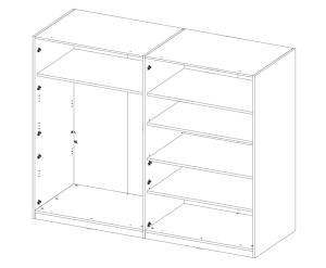 Kleiderschrank HEKTOR Grau - Holzwerkstoff - 181 x 213 x 60 cm