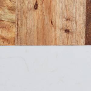 Eckiges Schneidebrett aus Holz & Marmor Braun - Weiß - Holzwerkstoff - Stein - 38 x 2 x 18 cm