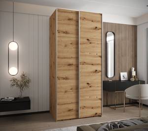 Armoire Lux 1 Imitation chêne - Argenté - Largeur : 110 cm