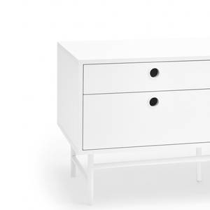 Meuble TV Punto Blanc - En partie en bois massif - 180 x 52 x 40 cm