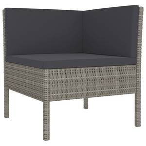 Garten-Sofagarnitur (11-teilig) 3094454 Grau - Metall - Polyrattan - 60 x 35 x 60 cm