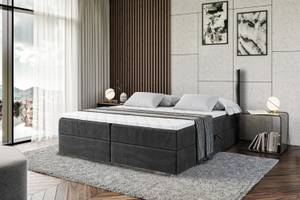 Boxspringbett LEPARO-Z Schwarz - Breite: 140 cm - H4