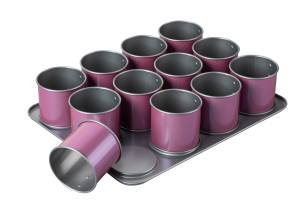 Zenker 12er Mini-Törtchen-Backblech rosa Violett - Metall - 38 x 38 x 8 cm