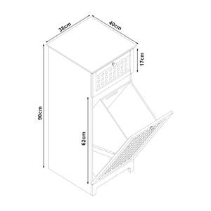 Wäscheschrank Karlsøy Weiß - Holzwerkstoff - 38 x 90 x 40 cm