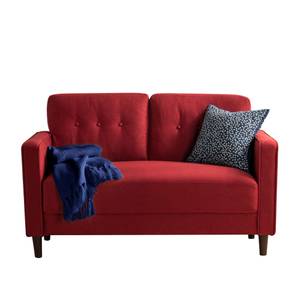 Sofa MIKHAIL 2-Sitzer Rot - Holzwerkstoff - Holzart/Dekor - Holz teilmassiv - 78 x 86 x 134 cm