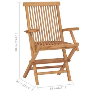 Chaise de jardin 62 x 56 cm - Bois massif - Bois/Imitation