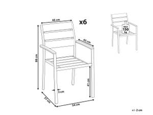 Chaise de jardin VERNIO Argenté - Blanc