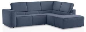 Ecksofa DOHA Blau - Ecke davorstehend rechts - Ottomane davorstehend rechts