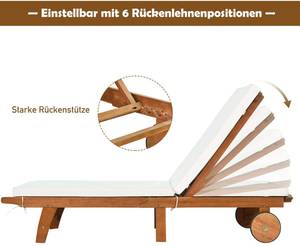 Sonnenliege Holz Braun - Holzwerkstoff - 68 x 90 x 195 cm