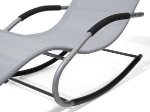 Chaise longue CARANO Noir - Gris - Gris lumineux - Argenté
