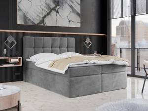 Boxspringbett mit Topper ARTENO Grau - Breite: 200 cm - H4