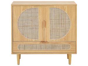 Sideboard POTOSI Braun - Gold - Rattan - 80 x 77 x 40 cm