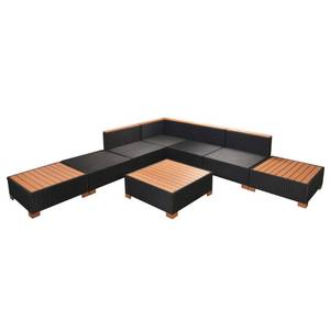 Gartenmöbel-Set Schwarz - Metall - Polyrattan - 74 x 29 x 74 cm