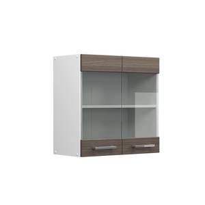 Hängeschrank R-Line 60cm Edelgrau/Weiß Dunkelbraun - Weiß