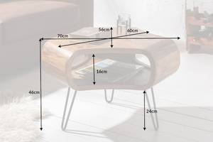 Couchtisch ORGANIC LIVING Braun - Massivholz - 70 x 46 x 56 cm