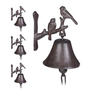 4 x Türglocke Gusseisen Vogel Braun - Metall - 10 x 16 x 13 cm