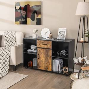 Sideboard Buffet Schrank Vintage Schwarz - Holzwerkstoff - 40 x 80 x 120 cm