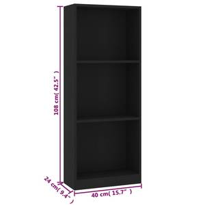 Bücherregal 3016500-2 Schwarz - 40 x 109 cm