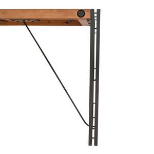 Bureau design acacia métal Marron - En partie en bois massif - 140 x 74 x 60 cm