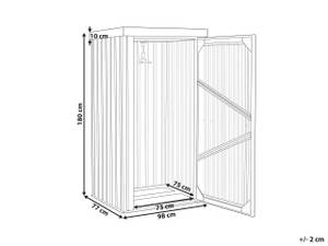 Gerätehaus mit Holzunterstand UMBRIA Grau - Weiß - Metall - 98 x 180 x 77 cm
