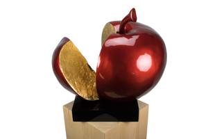 Sculpture moderne Pomme d'Ève Doré - Rouge - Pierre artificielle - Matière plastique - 51 x 54 x 40 cm