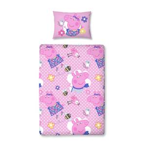 Babybettwäsche Peppa Wutz Pink - Violett - Textil - 100 x 135 x 1 cm