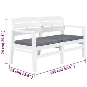 Outdoor-Lounge-Set (4-teilig) Weiß - Kunststoff - 133 x 75 x 65 cm