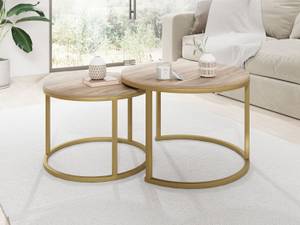 Couchtisch Rabino Gold 2er-Set Eiche Sonoma Dekor