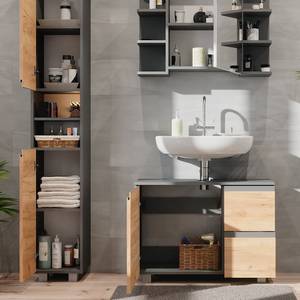 Mobilier de salle de bains J-Shape Gris - Chêne