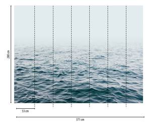 Fototapete Meer Blau Weiß Blau - Weiß - Kunststoff - Textil - 371 x 280 x 1 cm
