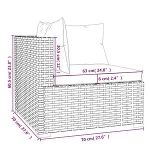 Garten-Lounge-Set (4-teilig) 3013632-7 Schwarz - Creme - Weiß - Höhe: 30 cm