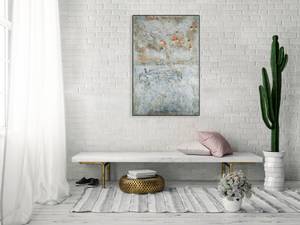 Acrylbild handgemalt On the Clifftop Grau - Massivholz - Textil - 80 x 120 x 4 cm