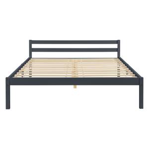 Cadre de Lit Nakkila Pin avec Matelas Gris - Largeur : 146 cm