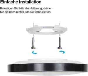 LED Deckenleuchte Roland Schwarz