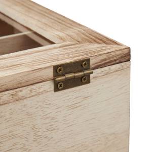 Teebox Holz 9 Fächer Braun - Holzwerkstoff - Metall - Kunststoff - 24 x 9 x 25 cm