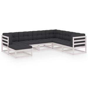 Garten-Lounge-Set (7-teilig) 3009813-2 Anthrazit - Weiß