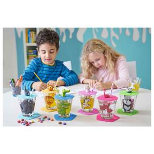 Kinderbecher mit Deckel Bambini 6er Set Glas - 1 x 1 x 1 cm