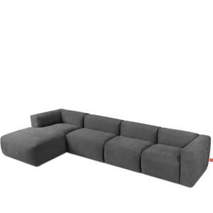 Ecksofa BUFFO 6-Sitzer Aschgrau - Breite: 377 cm - Armlehne beidseitig montierbar - Ecke davorstehend links - Ottomane davorstehend links