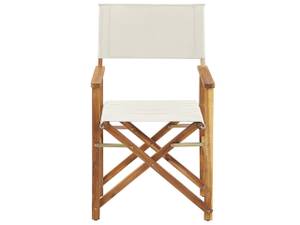 Chaise de jardin CINE Blanc crème - Chêne clair - Blanc - Profondeur : 52 cm