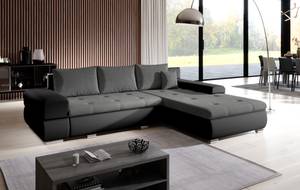 Ecksofa ARZO MINI Schwarz - Lavagrau - Breite: 275 cm