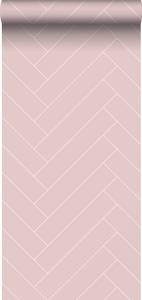 papier peint chevron 7328 Rose foncé