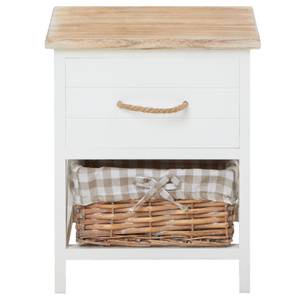 Table de chevet PERUGIA Blanc - Bois massif - 32 x 40 x 26 cm