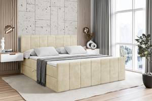 Boxspringbett MOETI-Z Ecru - Breite: 160 cm - H3