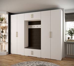 Garderobe Inova 3 Z9 Braun - Gold - Weiß - Gold