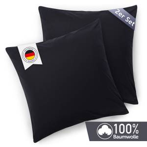 Kissenbezug Agneta (2-teilig) Schwarz - 65 x 65 cm